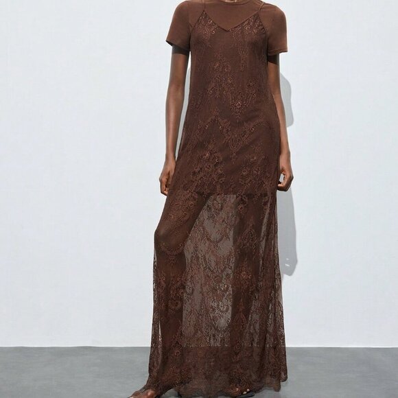 Multicolor Elegant Women's Sexy Lace Detachable Camisole Dress - Picture 5 of 7